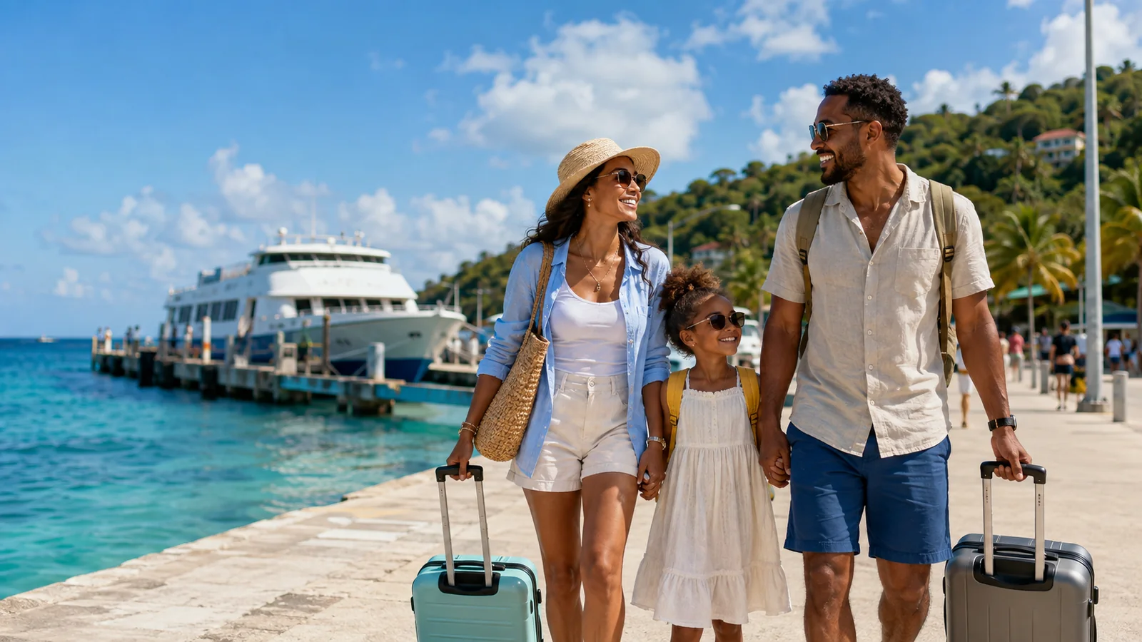 Family — Caribbean family arrival