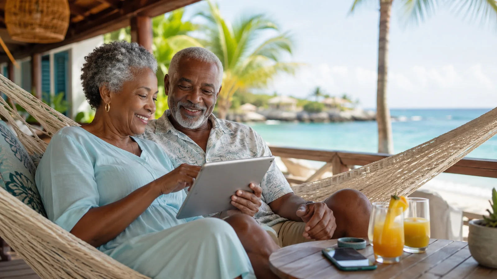 Older couple — older couple relaxing at beach resort