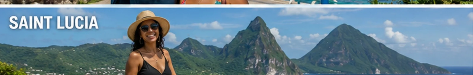 Caribbean woman — Saint Lucia Pitons viewpoint — in Saint Lucia